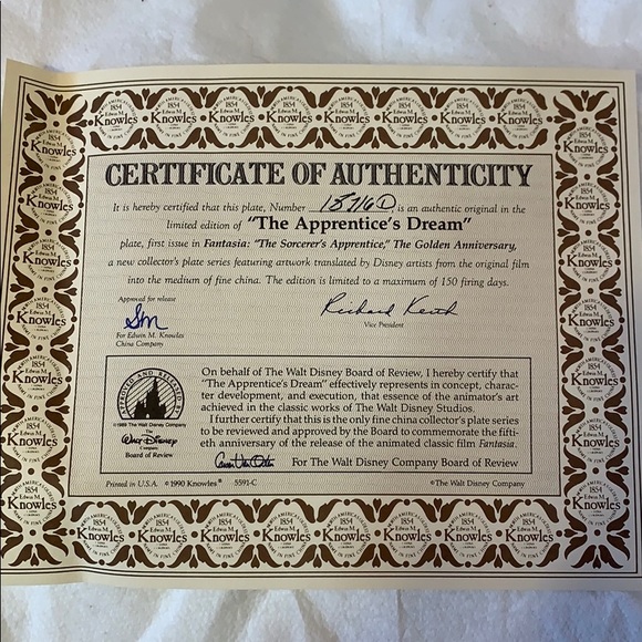 PLATE #1 FANTASIA THE APPRENTICE’S DREAM SERIES - Picture 5 of 8